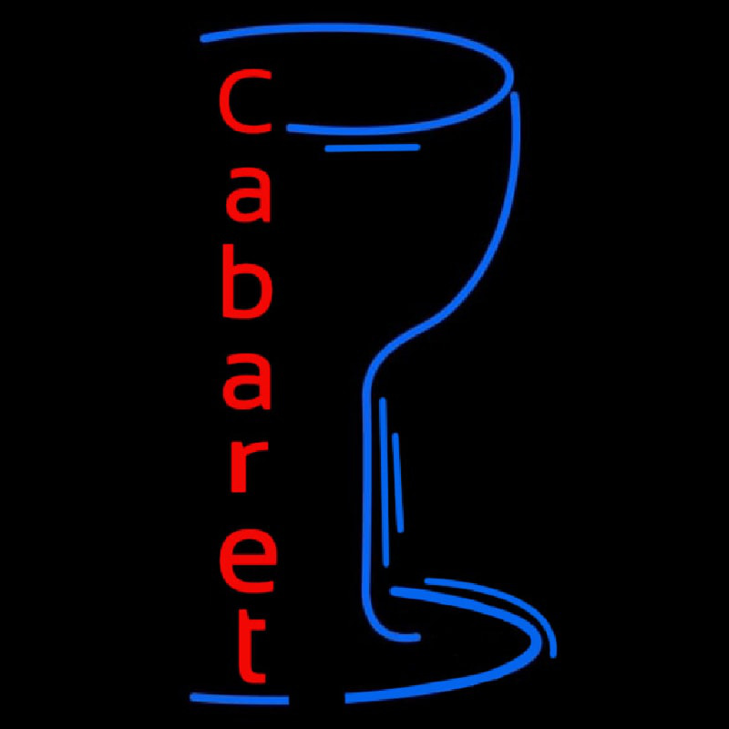 Cabaret With Wine Glass Neon Sign