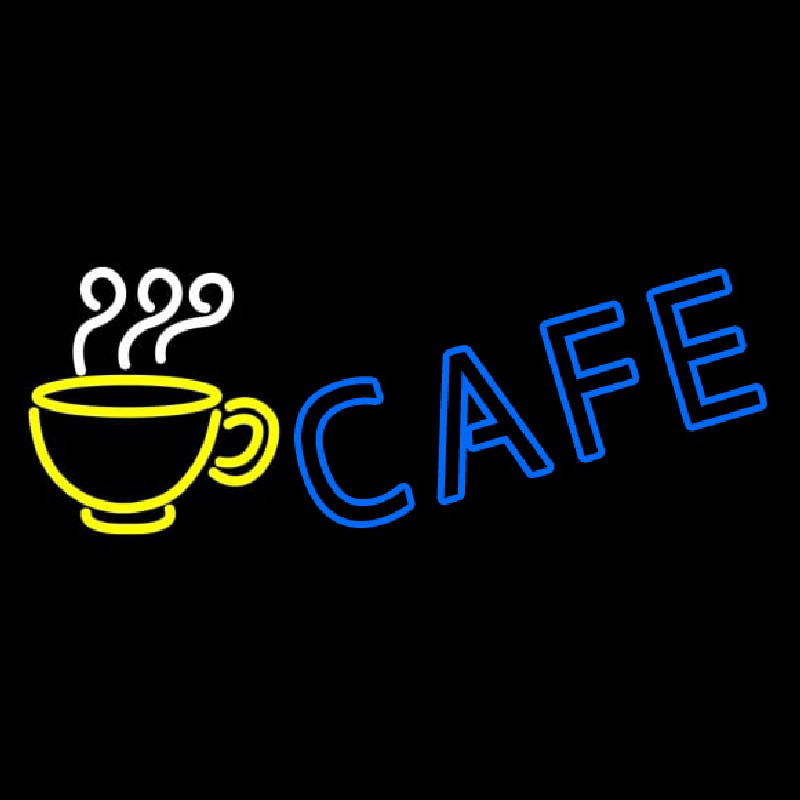 Cafe With Coffee Mug Neon Sign