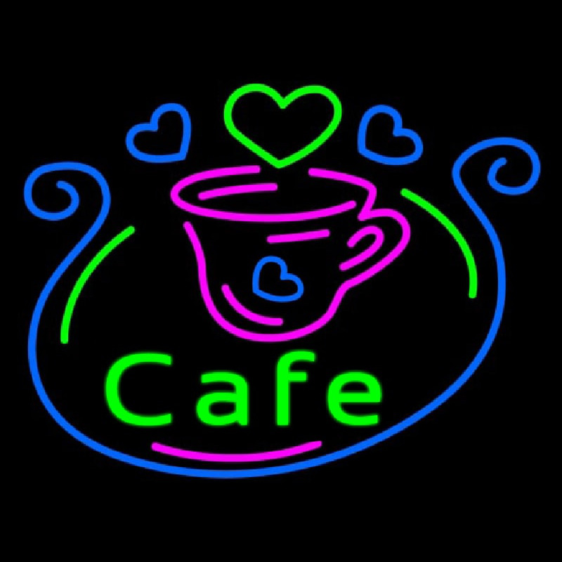 Cafe With Cup Neon Sign