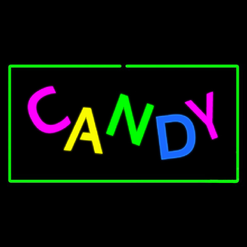 Candy Rectangle Green Neon Sign