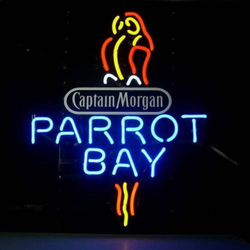 Captain Morgan Captain Morgan's Parrot Bay Rum Desktop Neon Sign Not Working Parts or Fix Upper 