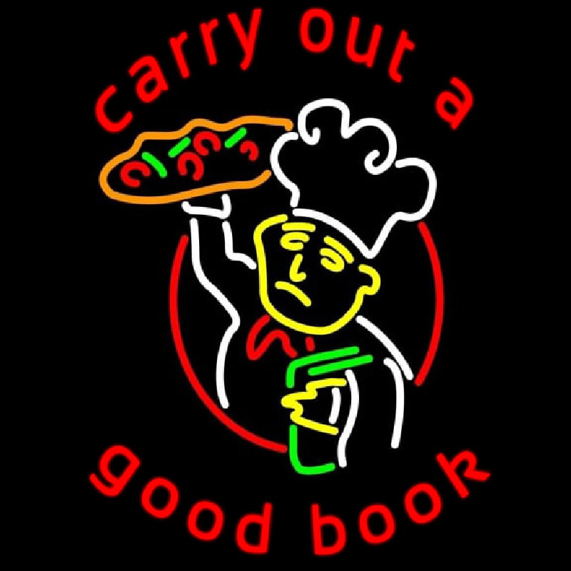 Carry Out A Good Book Neon Sign