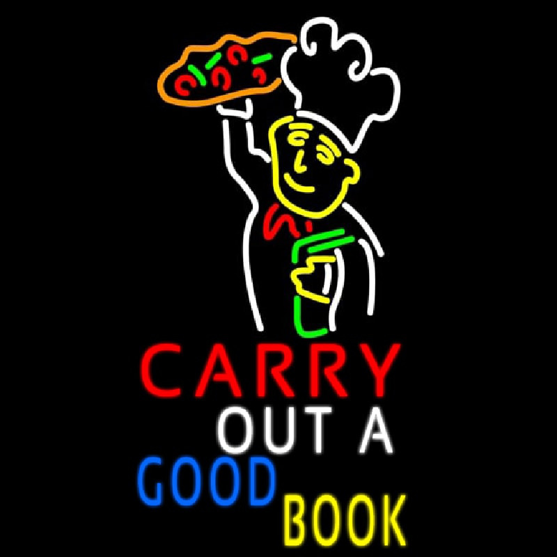 Carry Out A Good Book Neon Sign