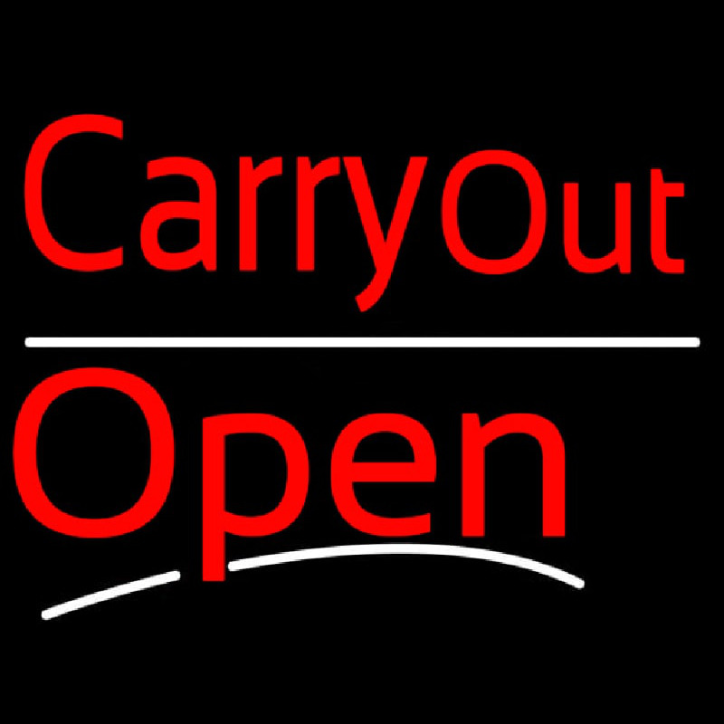 Carry Out Open Neon Sign