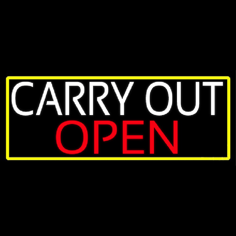 Carry Out Open Neon Sign