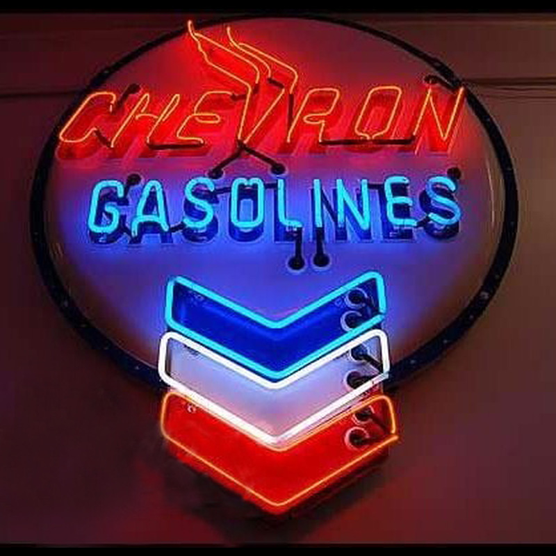 Chevron Gasoline Neon Sign