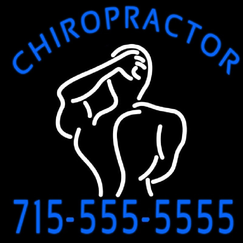 Chiropractor Logo With Number Neon Sign