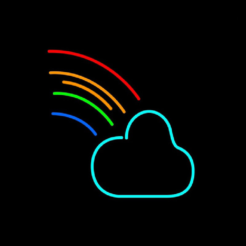 Cloud With Rainbow Neon Sign