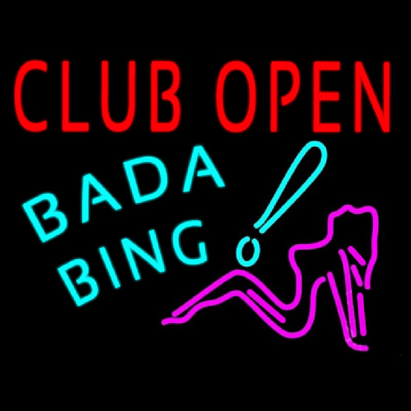 Club Open Bada Bing Neon Sign