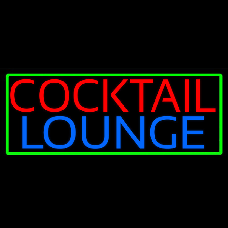Cocktail Lounge With Green Border Neon Sign