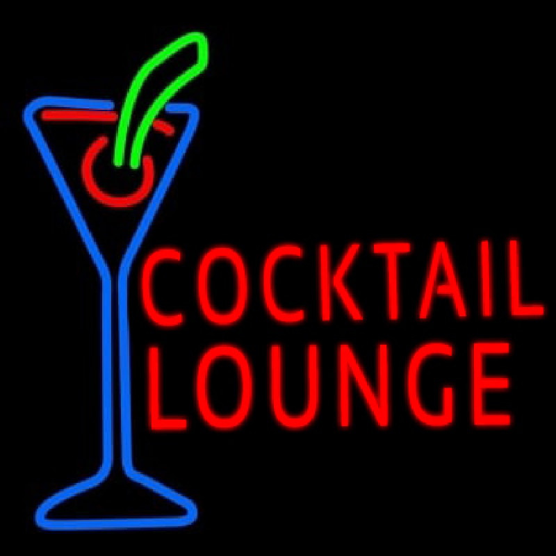 Cocktail Lounge With Martini Neon Sign