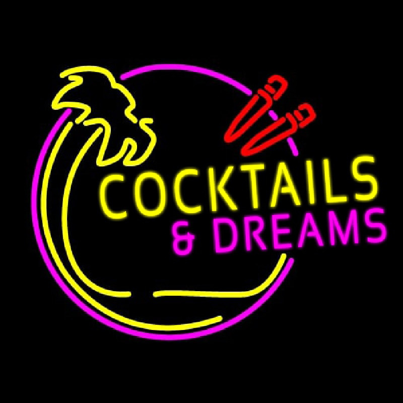 Cocktails And Dreams Bar Neon Sign