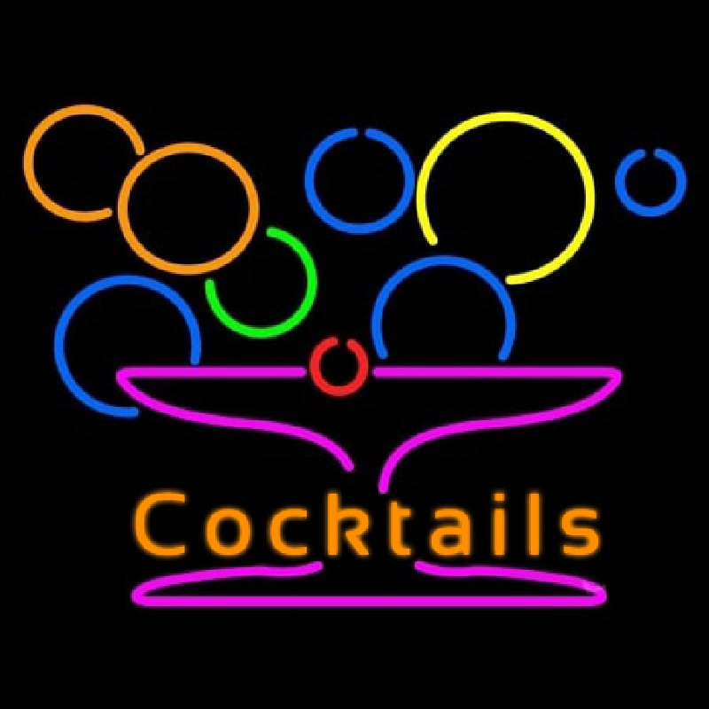 Cocktails With Martini Neon Sign