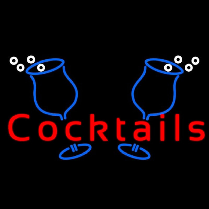 Cocktails With Two Glasses Neon Sign