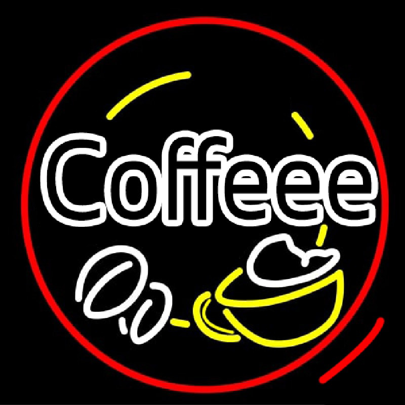 Coffee House With Coffee Cup Neon Sign