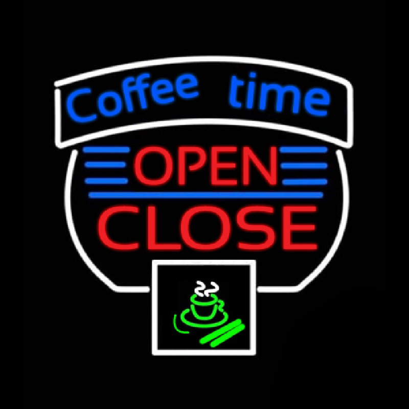 Coffee Time Open Close Neon Sign