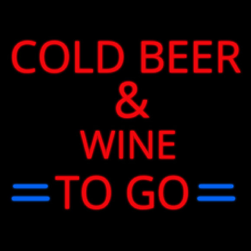 Cold Beer and Wine To Go Neon Sign