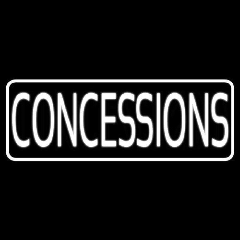 Concessions White Border Neon Sign