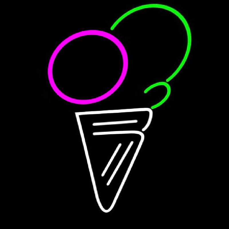 Cone Multicolored Ice Cream Neon Sign