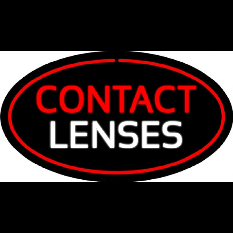 Contact Lenses Oval Red Neon Sign