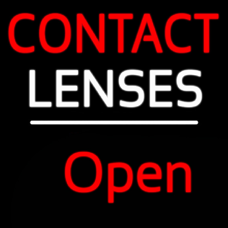 Contact Lenses Script1 Open White Line Neon Sign
