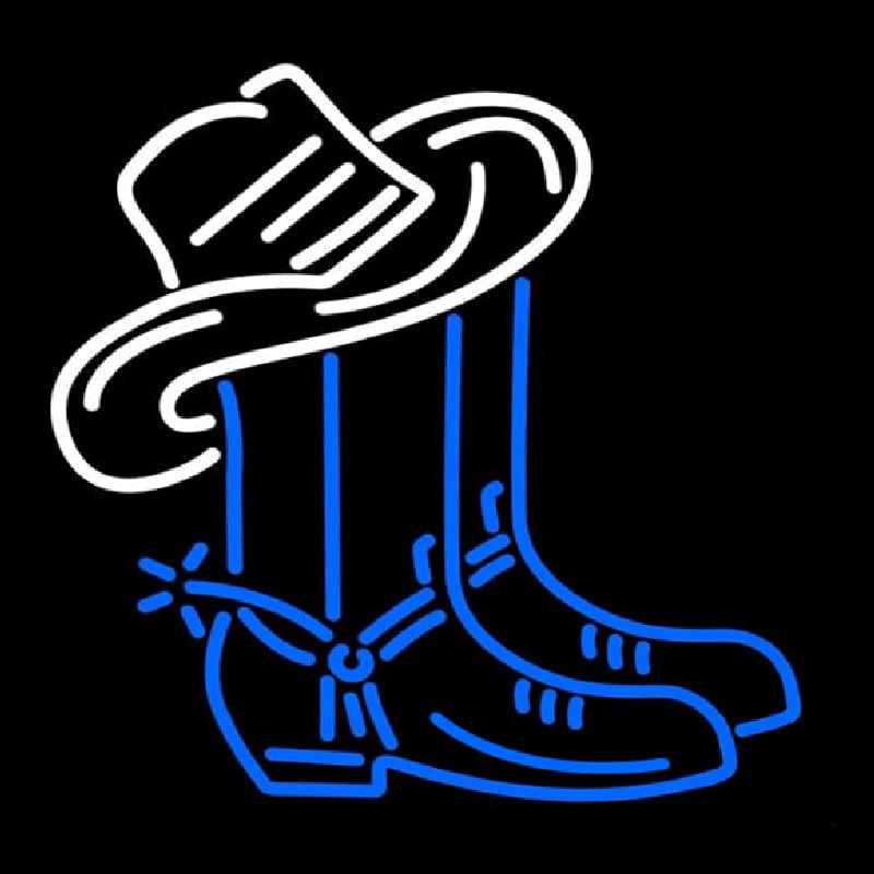 Cowboy Boots Logo Block Neon Sign
