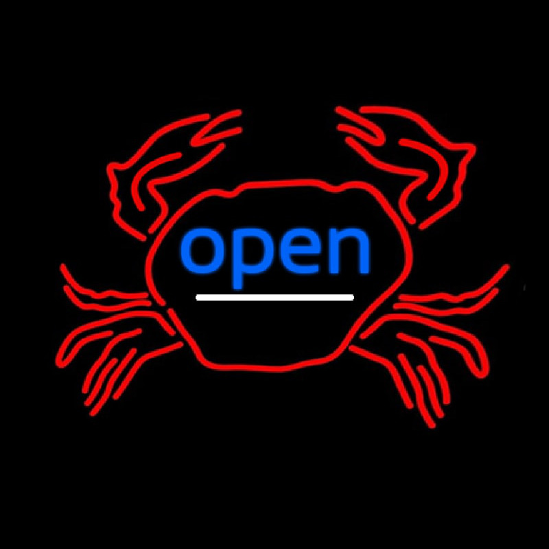 Crab Open Neon Sign