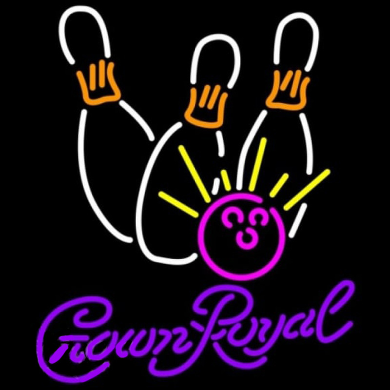 Crown Royal Bowling White Pink Beer Sign Neon Sign