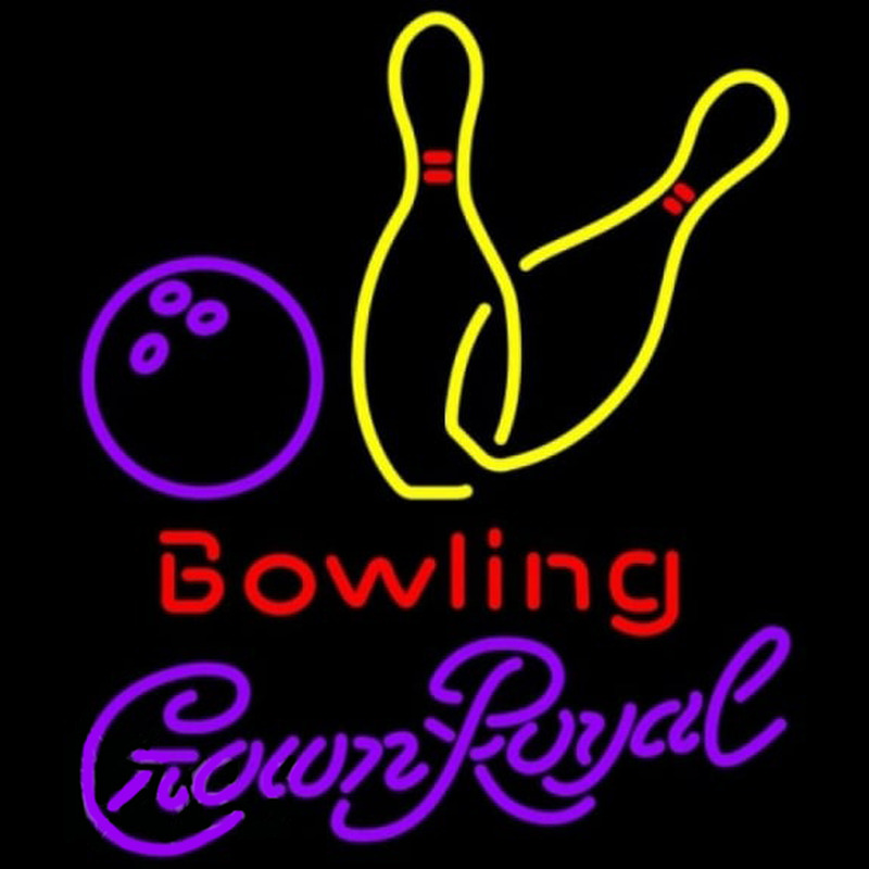 Crown Royal Bowling Yellow Beer Sign Neon Sign