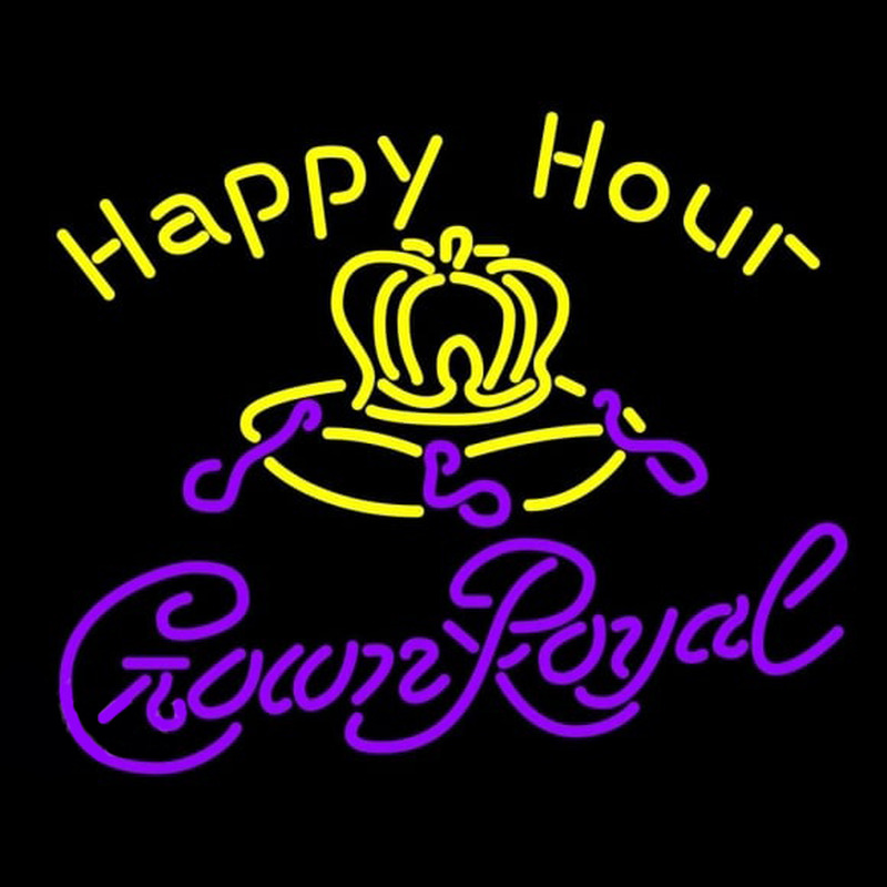Crown Royal Happy Hour Beer Sign Neon Sign