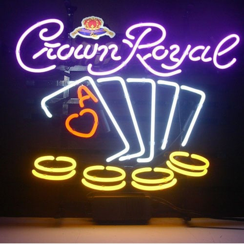 Crown Royal Poker Chips Neon Sign