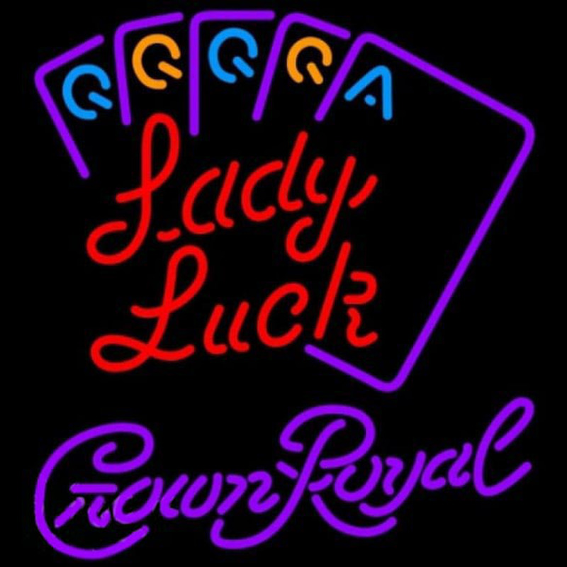 Crown Royal Poker Lady Luck Series Beer Sign Neon Sign