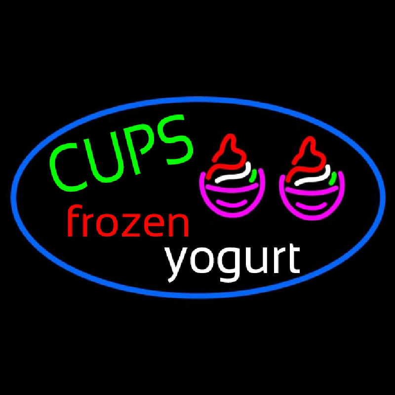 Cups Frozen Yogurt Neon Sign