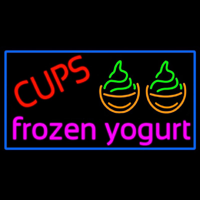 Cups Frozen Yogurt Neon Sign