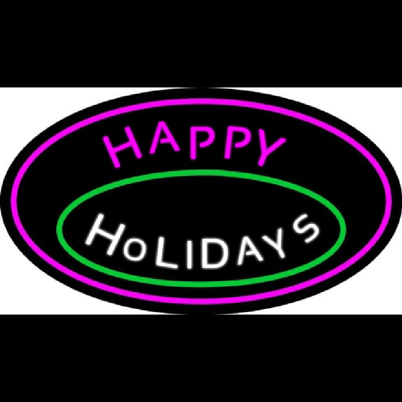 Cursive Happy Holidays Neon Sign