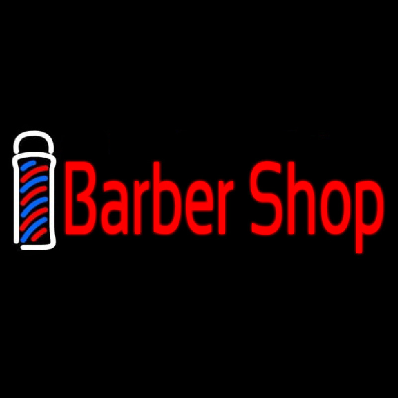 Cursive Red Barber Shop Neon Sign