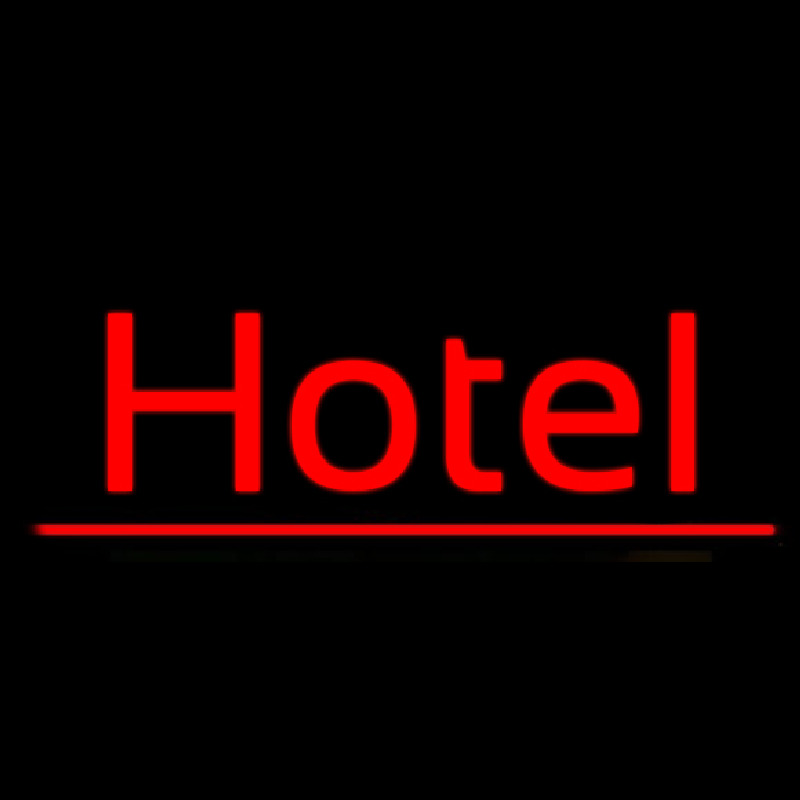 Cursive Red Hotel Neon Sign