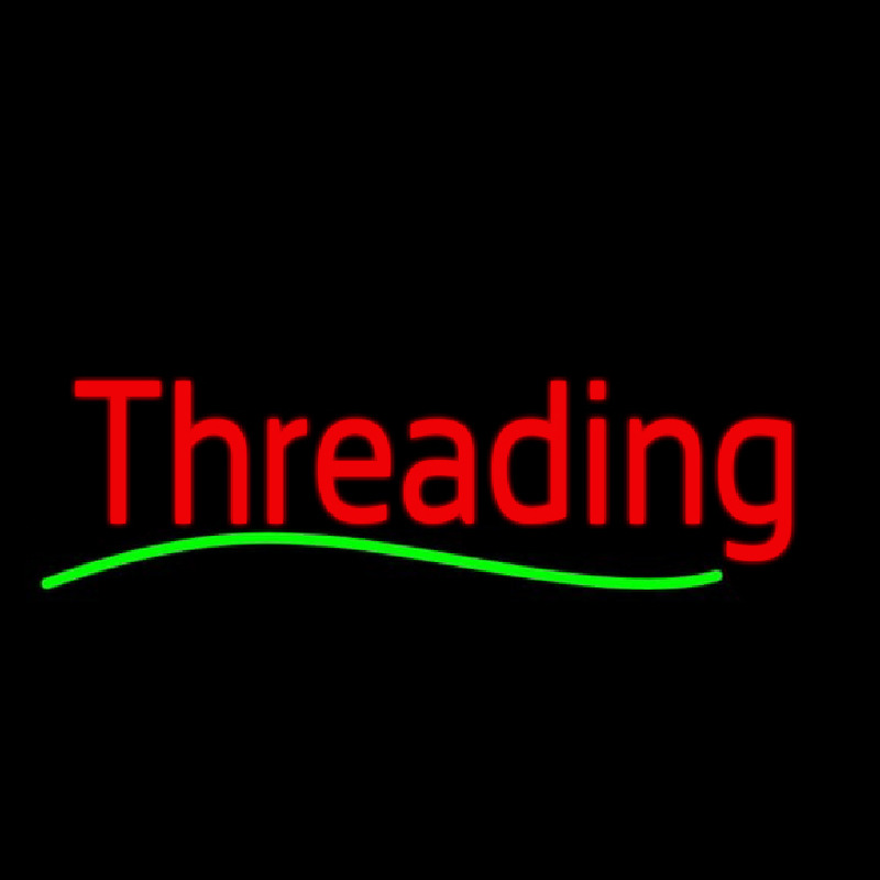 Cursive Red Threading Green Wave Neon Sign