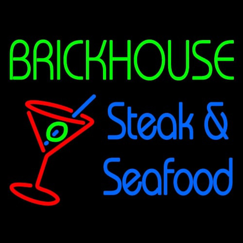 Custom Brickhouse Steak And Seafood Neon Sign