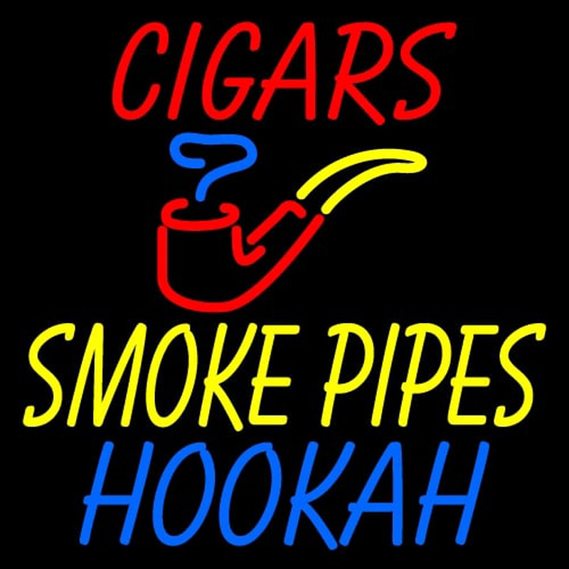Custom Cigars Smoke Pipes Hookah Neon Sign