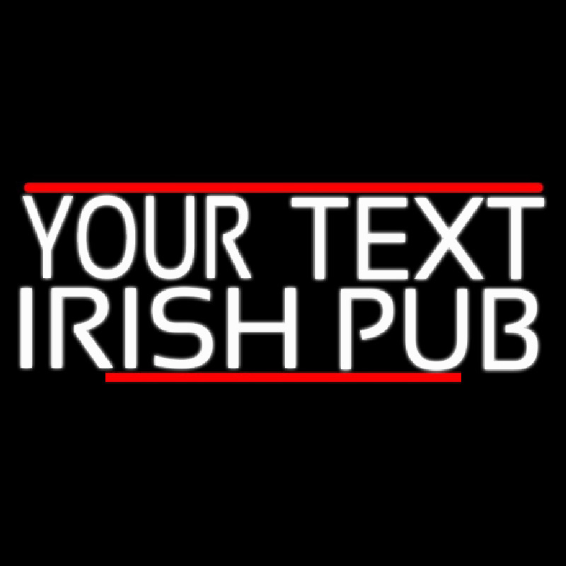 Custom Irish Pub With Red Line Neon Sign