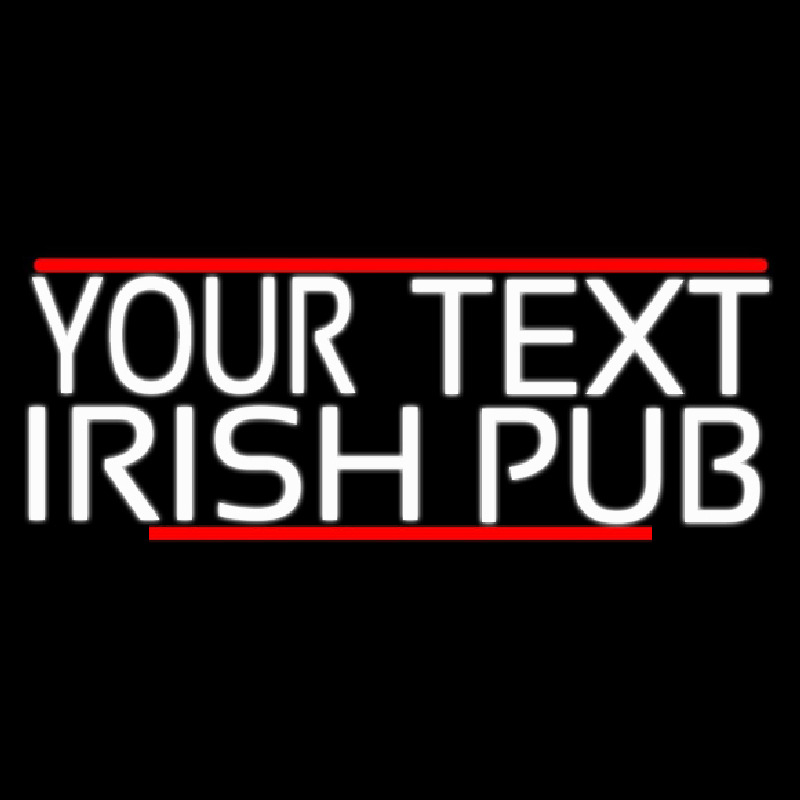 Custom Irish Pub With Red Line Neon Sign