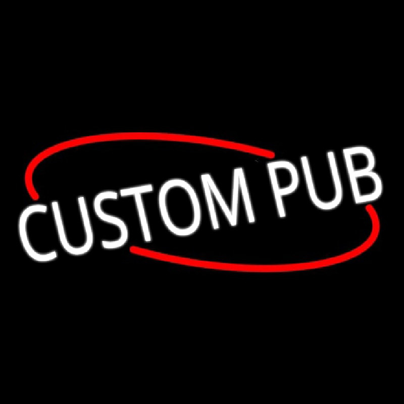 Custom Pub With Red Line Neon Sign