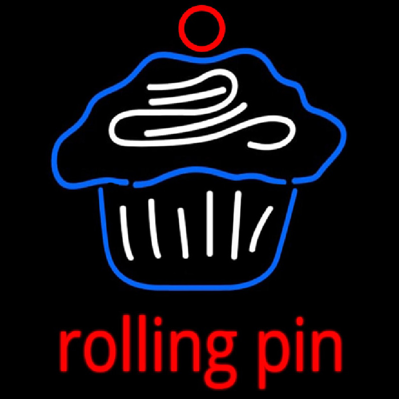 Custom Rolling Pin Cupcake 2 Neon Sign