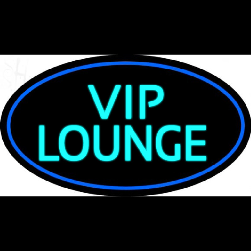 Custom Turquoise Vip Lounge Oval With Blue Border Neon Sign