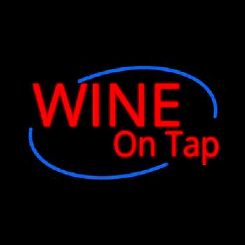 Custom Wine On Tap Oval Neon Sign