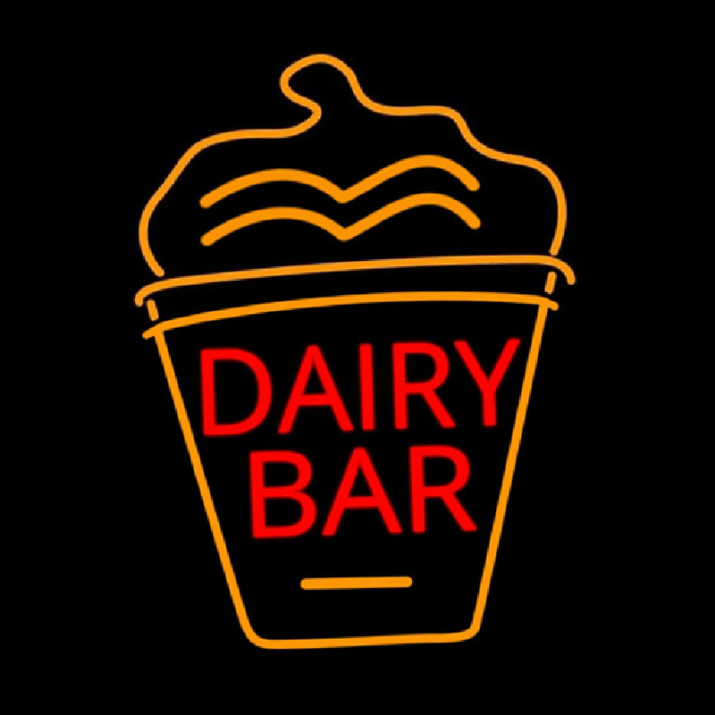 Dairy Bar With Logo Neon Sign