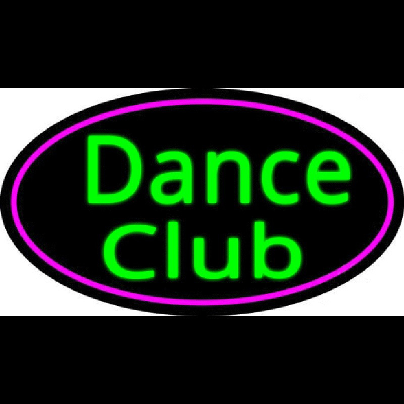 Dance Club With Pink Border Neon Sign