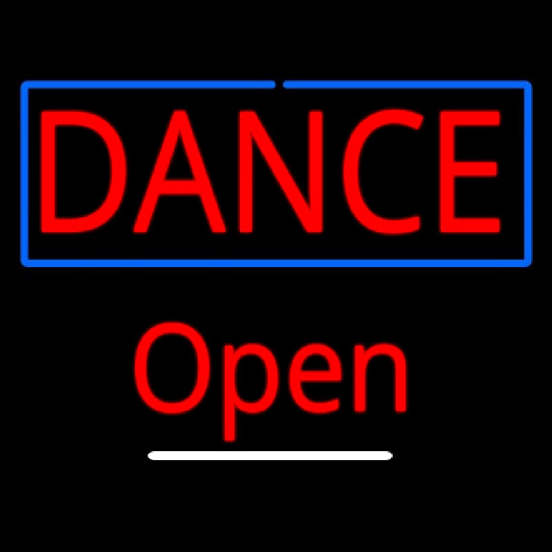 Dance Open White Line Neon Sign