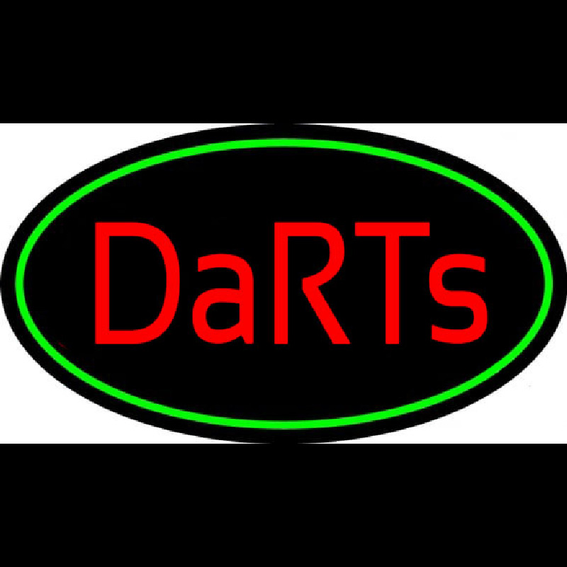 Darts Oval With Green Border Neon Sign